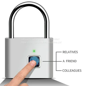Secukey Fingerprint Padlock IP62 Waterproof Smart Digital Zinc Alloy Fingerprint Lock Keyless Intelligent Door Lock thumbnail-3