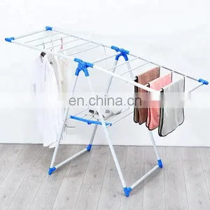 Online Shopping Folding Houseware Gullwing Clothes Drying Rack Foldable Standing Clothes Rack thumbnail-3
