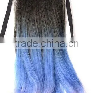 Dip Dyed Three Tone Pony Tail Wigs Synthetic Hair Wig Hair Extension Ponytail Wig thumbnail-3