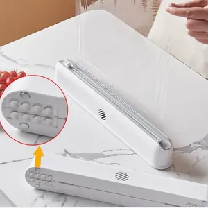 Dual Material Plastic Film Dispenser Slide Cutter With Powerful Sucker Wall Desk Mountable thumbnail-1