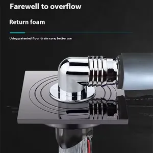 All Brass Main Body Floor Drain Odor-Free Insect Repellent Anti-Overflow Antibacterial Dual Purpose for Kitchen Hotel Use thumbnail-5