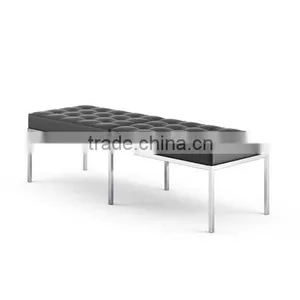 Florence Knoll Bench,Mid-century Bench,modern Classic Genuine Leather Bench thumbnail-1