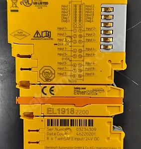 Beckhoff EL1918-2200 EtherCAT TwinSAFE 8-Channel Safety Input Terminal 24V DC Fail-Safe Digital Input Module thumbnail-2