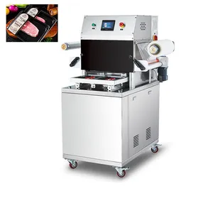 MO-QDMECH Automatic Vacuum Skin Packaging Machine BZ027 PLC Control Food Tray Skin Packer for Meat Seafood Cooked Food thumbnail-1
