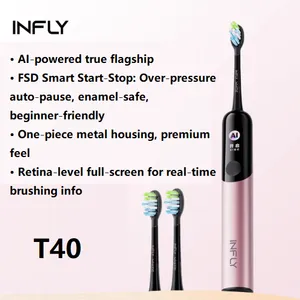 Infly T40 Sonic Vibration Electric Toothbrush in Pink Color thumbnail-1