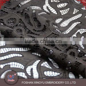 2016 Hot Selling Style Gentle Solft Water Soluble Black Embroidery Textile Fabric Chemical Lace Europe thumbnail-3