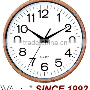 Wooden Color Cheap Plastic Material Wall Clock thumbnail-1