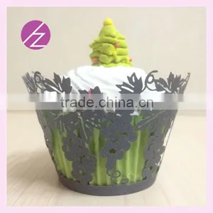 Grape Design Assorted Colours Laser Cut Cupcake Wrappers for Sale DG-29 thumbnail-1