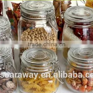 Cheap Wholesale Clear Elegant Glass Grains Container Food Storage Jar With Lid thumbnail-2