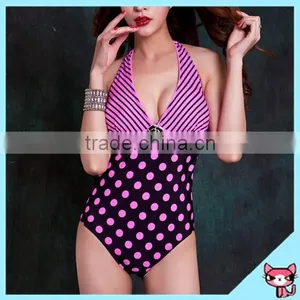 One Piece Rose Red Beach Bikini for Ladies thumbnail-1
