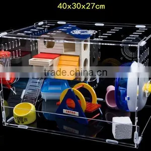 Fancy Acrylic Hamster Cage Cute Hamster House and Box Acrylic Pets Box and Carriers Quality Choice thumbnail-3