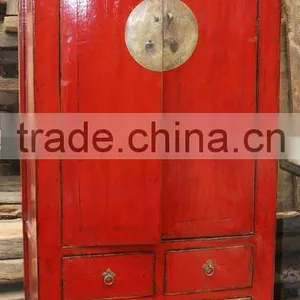 Chinese Antique Red Wedding Cabinet thumbnail-1
