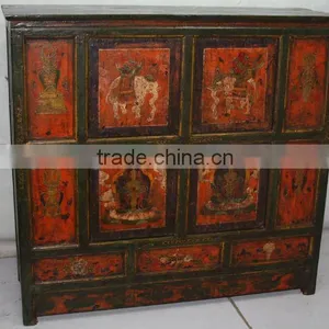 Chinese Antique Tibet Drawing Cabinet thumbnail-1