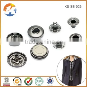 15mm Laser Logo Custom Metal Flat Top Snap Button thumbnail-3