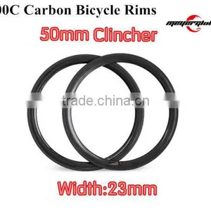 700c Full Carbon Clincher Road Bicycle Rims Chinese Carbon Rim 50mm Clincher Carbon Bike Rim thumbnail-1