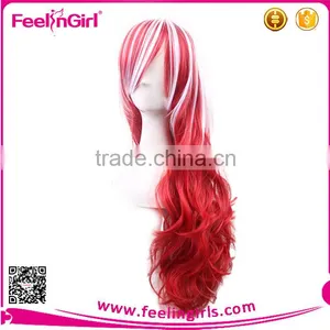 Fashion Cosplay Red Hand Made Lace Wig Synthetic thumbnail-4