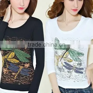 The New T-shirt With Long Sleeves in the Spring and Autumn Render Unlined Upper Garment of Long Sleeve t Shirt Women thumbnail-3