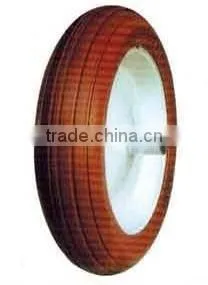 PU-1014 16"x4.00-8 High Quality Cheaper Price Yellow Colour Europe Panama Market PU Wheels thumbnail-4