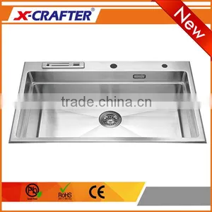 Durable Stainless Steel 304 Single Bowl Overmount Kitchen Sink thumbnail-1