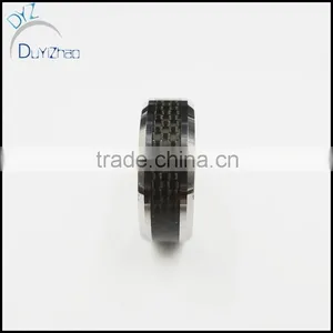 Carbon Fiber Inlaid White Tungsten Rings thumbnail-2