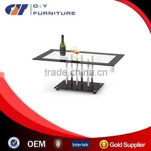 Stainless Steel & Tempered Glass Coffee Table For Sale thumbnail-1