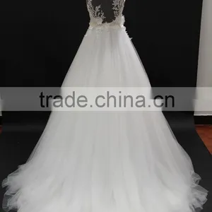 Best Seller Skin Color Tulle With Soft Ball Gown Skirt Bridal Wedding Dress thumbnail-4