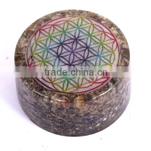 Blue Aventurine Chakra Flower Of Life Orgonite Energy Tower Buster thumbnail-5