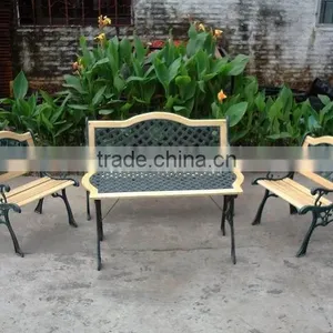 Patio Classic Wooden and Cast Iron Garden Bench thumbnail-5