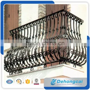 Factory Direct Sale Customized Galvanized Wrought Iron Balcony Railing With Arch Designs thumbnail-4