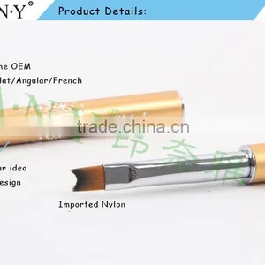 ANY Nail Art Design Care Nylon Hair French Manicure Nail Brush Gold Handle thumbnail-3