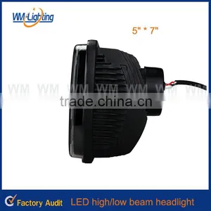 5" x 7" LED Headlight 60w 2000lm Rectangle Headlight for Jeep thumbnail-5