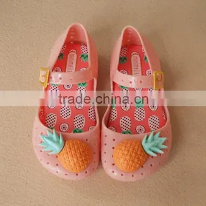 2016 Cute Pineapple Jelly Shoes Heel Jelly Shoes Cool Korean Summer Soft Bottom Girls Sandals thumbnail-3