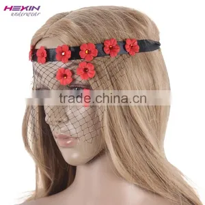 Mesh Crown Chain Christmas Black Lace Sale Party Mask For Women thumbnail-4