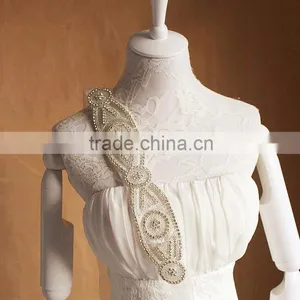 36*6.2cm Fancy Rhinestone Trim Applique Wedding Dress Belt thumbnail-1