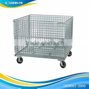 Box Wire Cage/wheel Metal Bin/pallet Cargo Trolley thumbnail-3