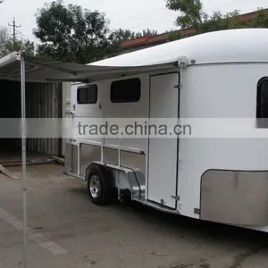 Standard Camping Float 3 Horse Trailer Horse Float With Awning thumbnail-1
