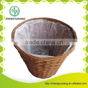 Handmade Bamboo Plant Basket With Plastic Bag thumbnail-1