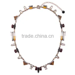 Cheap Wholesale Jewelry 2016 Latest Design Vintage Crystal Necklace for Women thumbnail-1