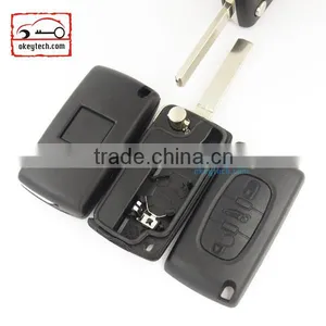 High Quatity Citroen Romote Flip Key Shell 3 Button VA2 Blank With Battery Place 0536 Citroen Key Cover thumbnail-1