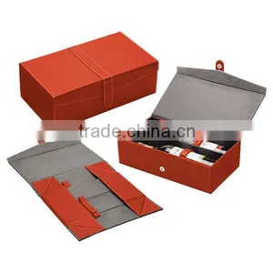 Flat Packaging Cardboard Wine Packaging Orange Color Wine Box thumbnail-1