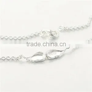 Silver Bracelet Wholesale Factory Price Angel Wing Bracelet BR002-21 thumbnail-5