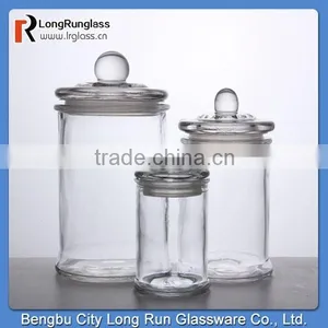 LongRun Wholesale Plain Design Cylindrical Glass Storage Jar Sets thumbnail-2