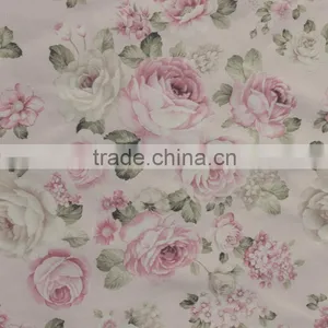 High Quality Cationic 100% Polyester Linen Look Linen Printed Pongee Fabric Wholesale for Textile thumbnail-1