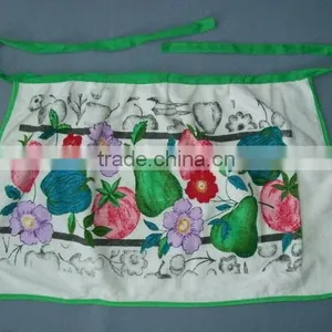 Plain Green Terry Cottonwith Pigment Printing Waist Apron thumbnail-2
