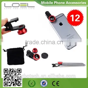 Hot!! 3 in 1 Lens With Clip for Iphone Mobile Phone Table PC Lens Fisheye+marco+wide General Use thumbnail-1