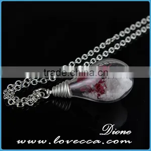 Europe Style Women Fashion Accessory DIY Dried Flower Glass Pendant Necklace thumbnail-2