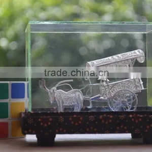 Hartati Heritage Javanese Carriage Andong (1 Horse), Traditional Boat, Miniature Souvenir Silver Plated thumbnail-1