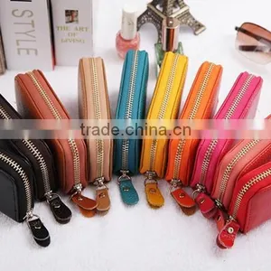 Womens Leather Key Chain Credit Card Holder Cash Wallet thumbnail-3