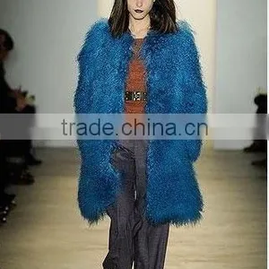 2015 New Arrival Dyed Color Lamb Fur Coat for Women LC14 thumbnail-2