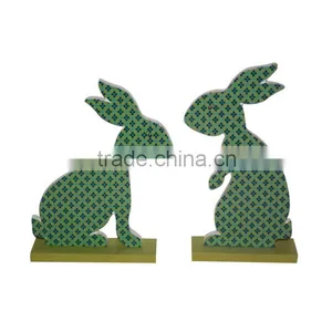 Easter Wooden Rabbit Home Decoration Display on the Desk Easter Wooden Rabbit Gifts thumbnail-2